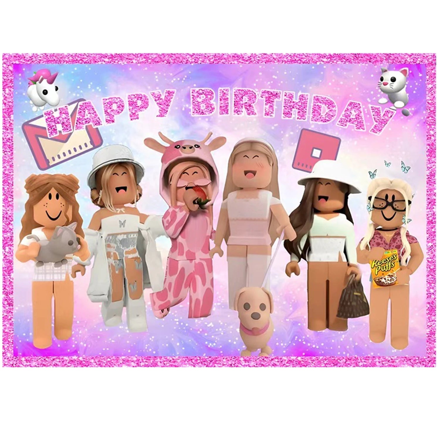 Blox theme Game Party Decoration Backdrops