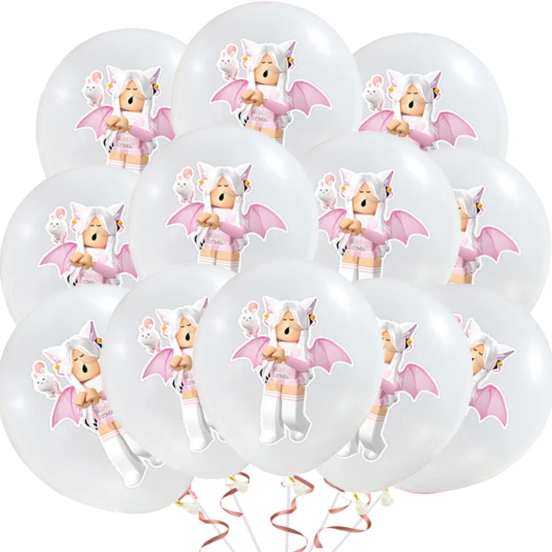 Blox Birthday Decorations Pink Foil Balloons Kit DIY