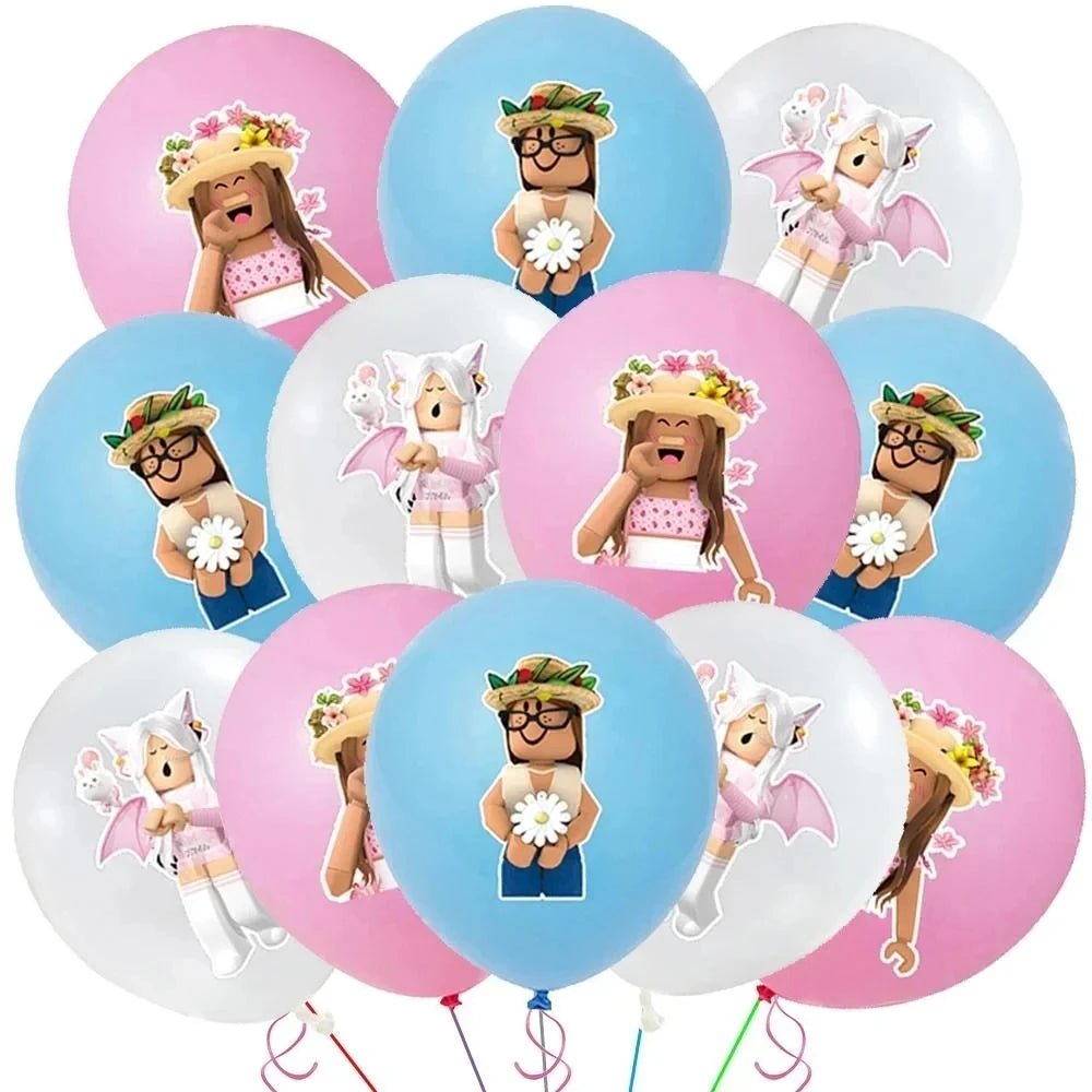 Blox Birthday Decorations Pink Foil Balloons Kit DIY